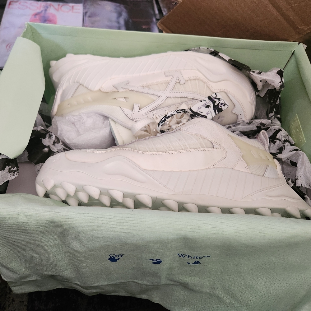 Off-White Odsy-1000 Sz 45 Or 12m Cream Sneakers. New
